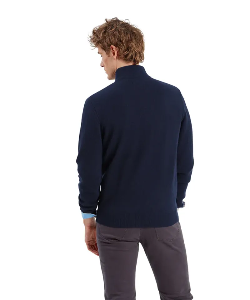 Schoffel Lewis Lambswool 1/4 Zip Jumper - Navy-5