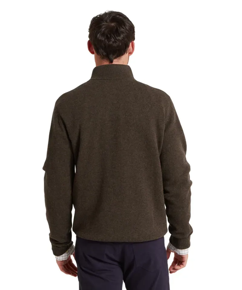 Schoffel Lewis Lambswool 1/4 Zip Jumper - Chocolate-5