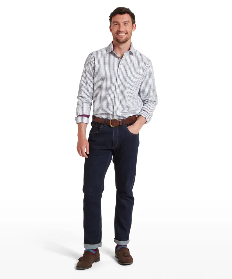 Schoffel Milton Tailored Shirt - Plum/ Botanical Green-2