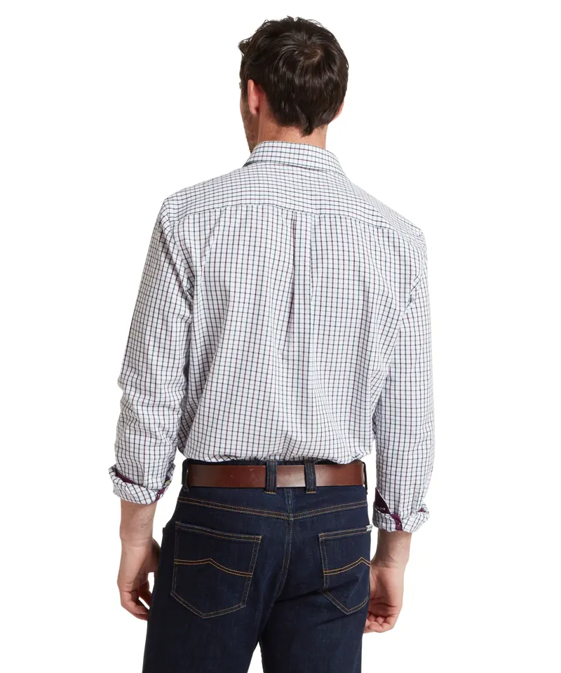 Schoffel Milton Tailored Shirt - Plum/ Botanical Green-4