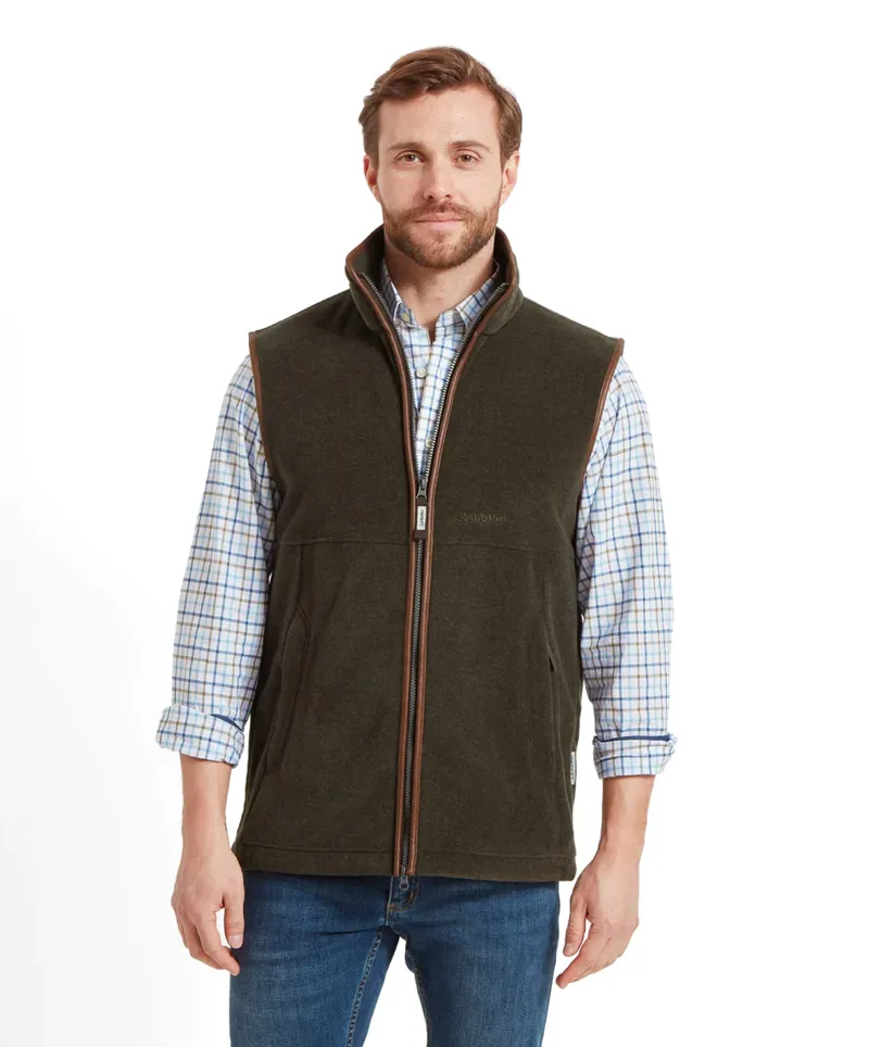 Schoffel Oakham Fleece Gilet - Dark Olive-2