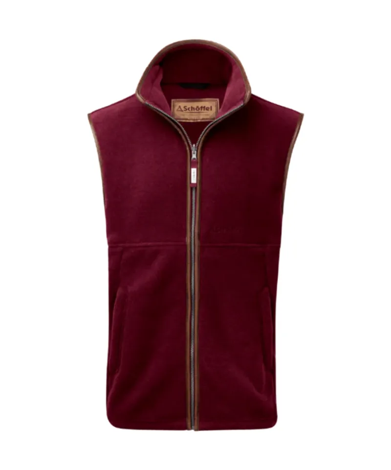 Schoffel Oakham Fleece Gilet - Claret-1