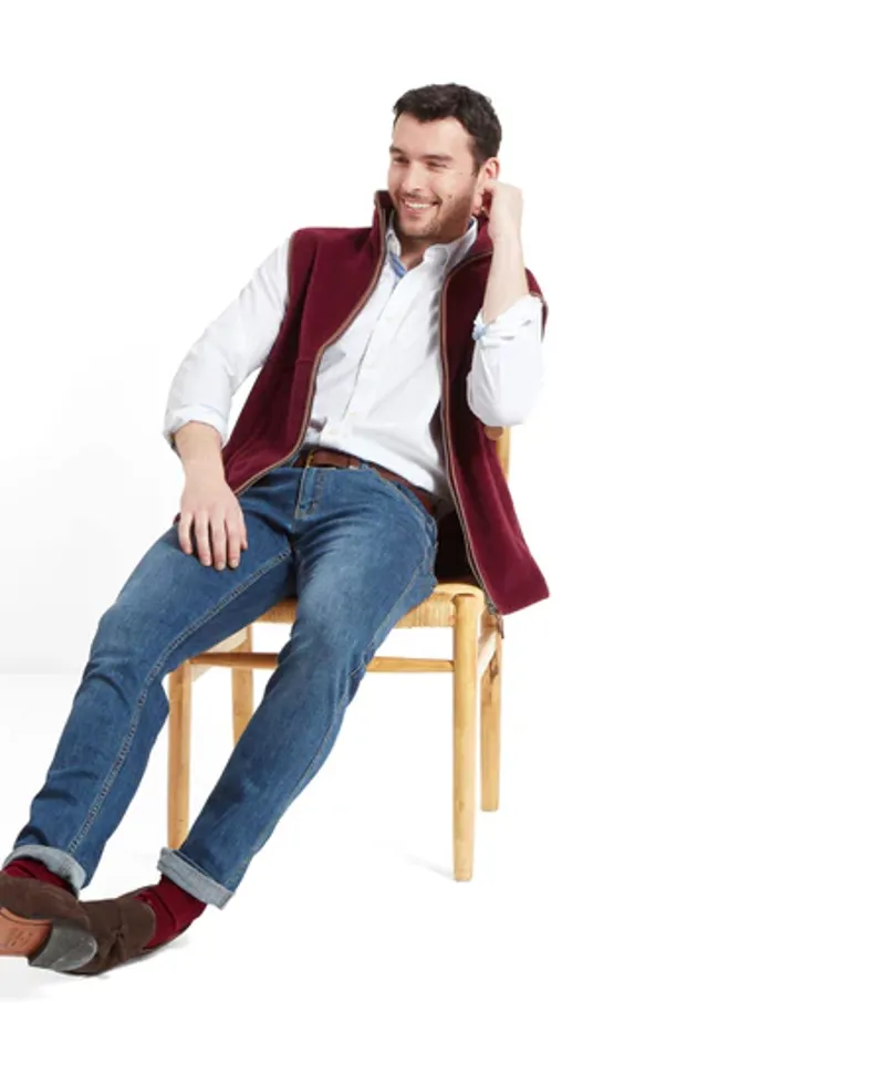 Schoffel Oakham Fleece Gilet - Claret-4
