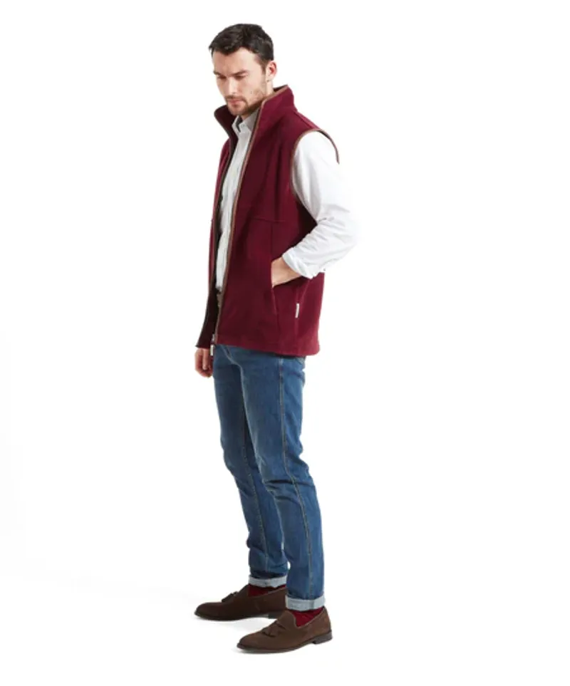 Schoffel Oakham Fleece Gilet - Claret-5