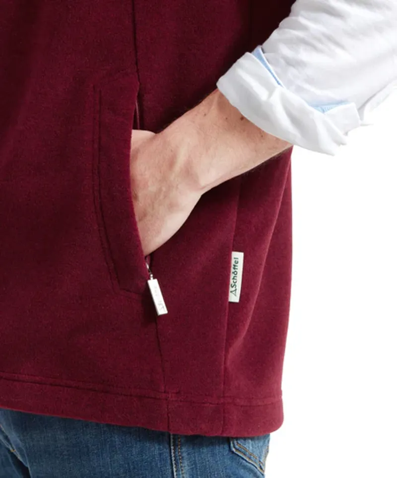 Schoffel Oakham Fleece Gilet - Claret-7