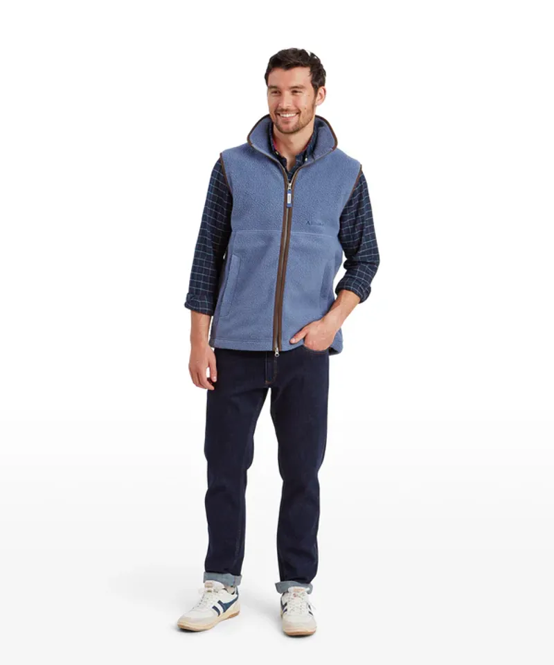 Schoffel Oakham Retro Fleece Gilet - Vintage Navy-3