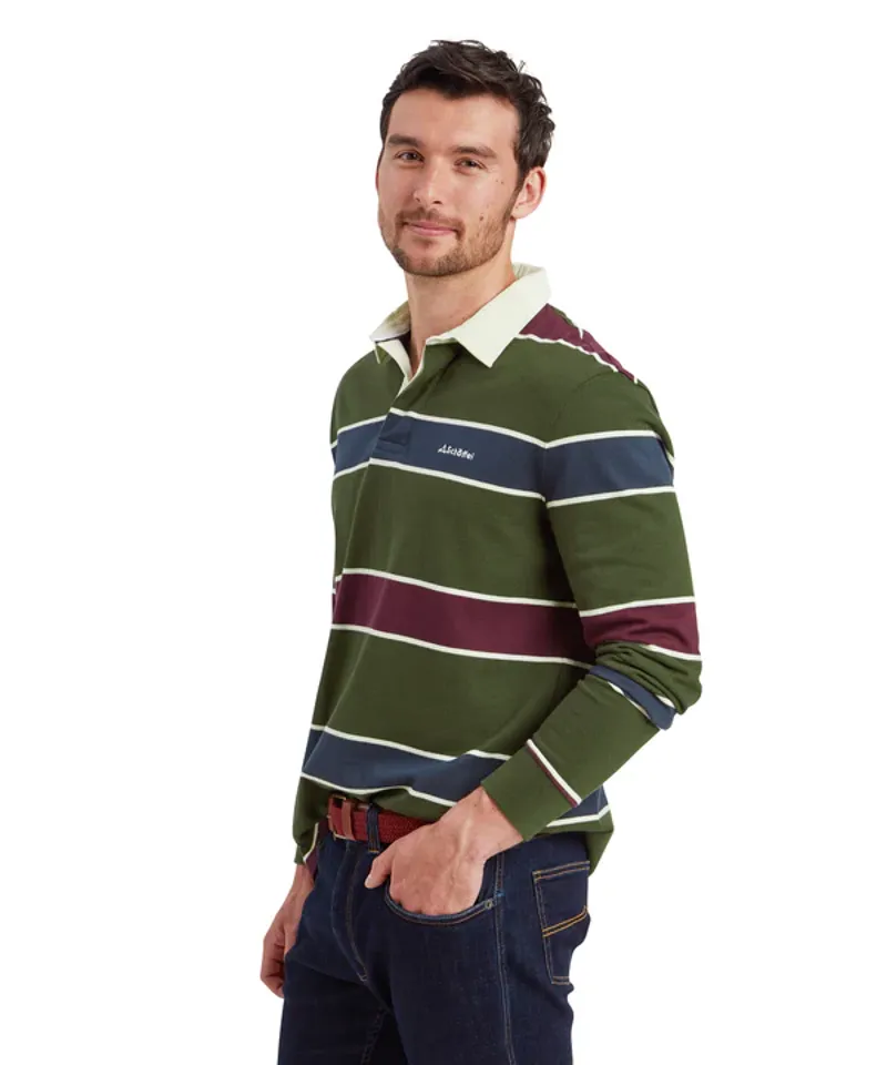 Schoffel Porthtowan Rugby Top - Woodland/Wine-4