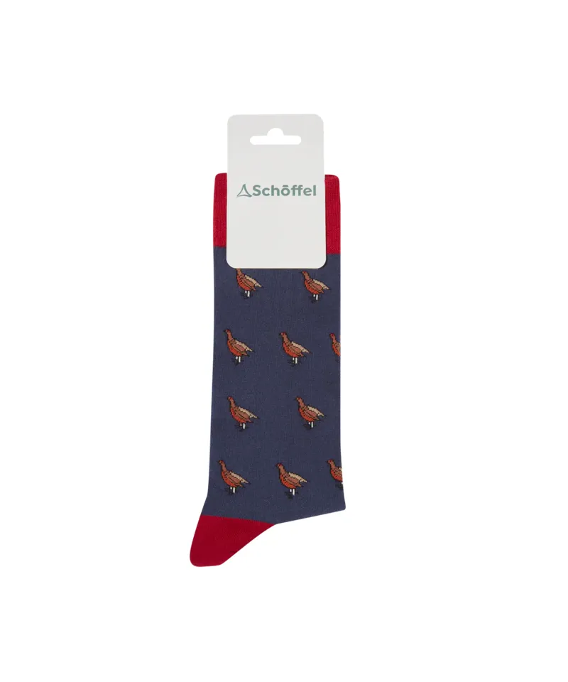 Schoffel Cotton Single Sock - Vintage Navy Grouse