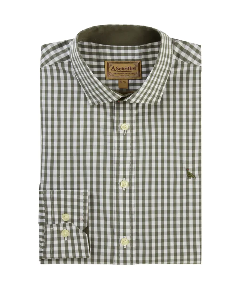 Schoffel Thorpeness Tailored Shirt - Beetle Green Check-1