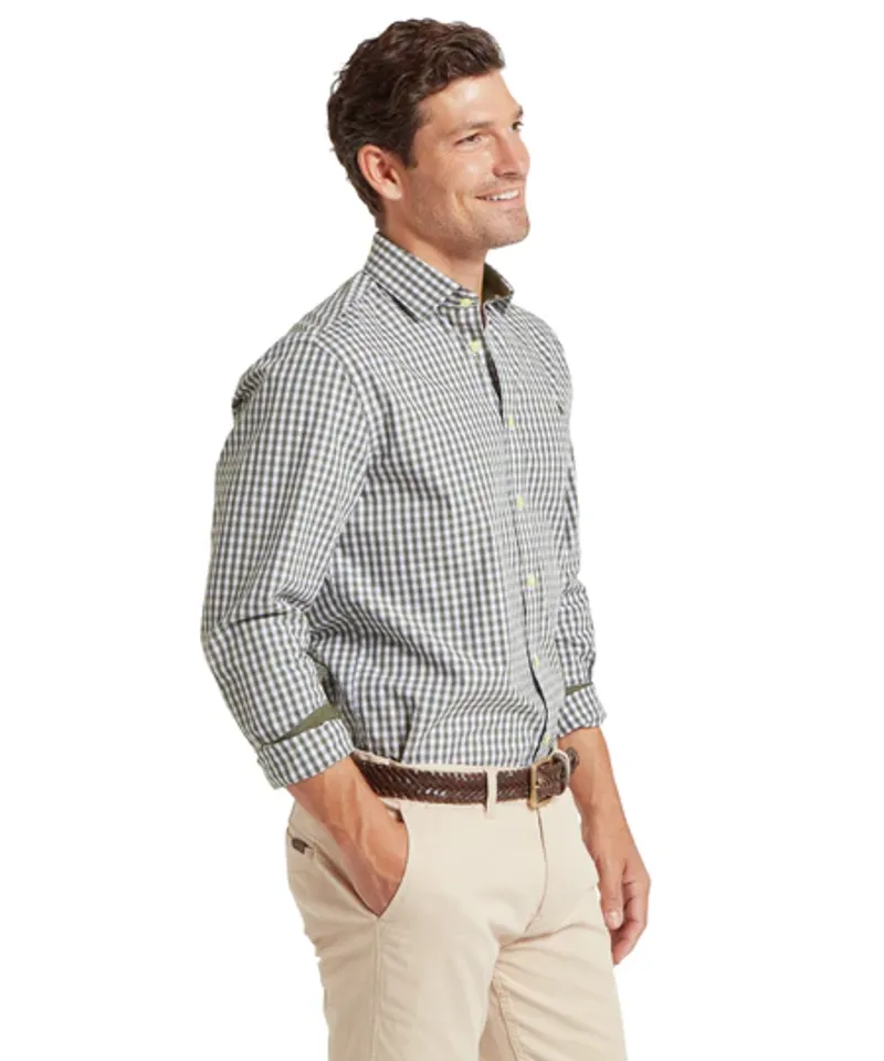 Schoffel Thorpeness Tailored Shirt - Beetle Green Check-3