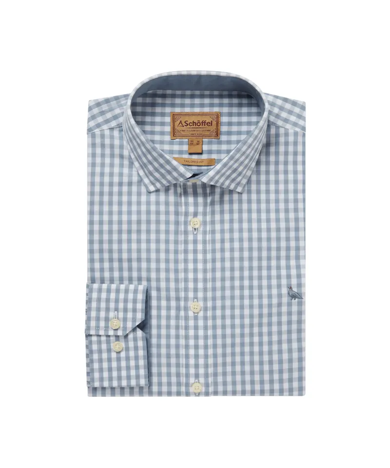 Schoffel Thorpeness Tailored Shirt - Pigeon Blue-1