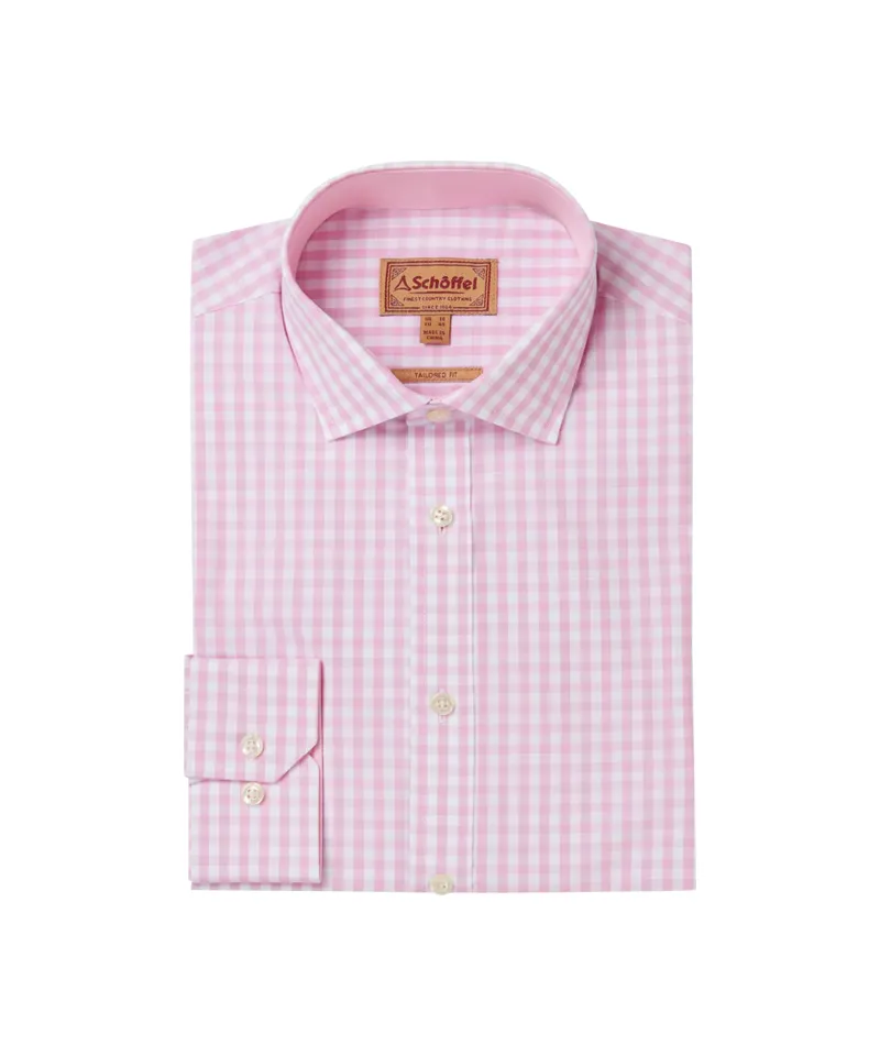 Schoffel Thorpeness Tailored Shirt - Pink Check-1