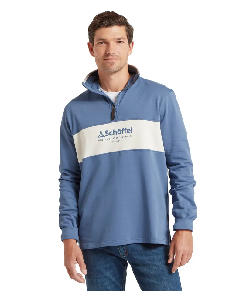 Schoffel Trencrom 1/4 Zip - VINTAGE INDIGO/ STONE