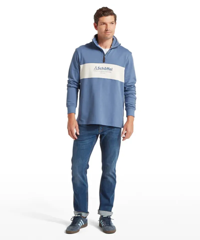 Schoffel Trencrom 1/4 Zip - VINTAGE INDIGO/ STONE-3
