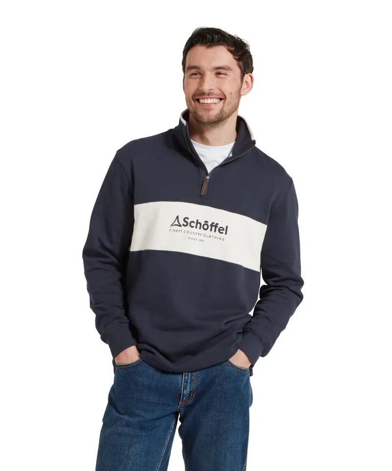 Schoffel Trencrom 1/4 Zip Navy/ Stone-3