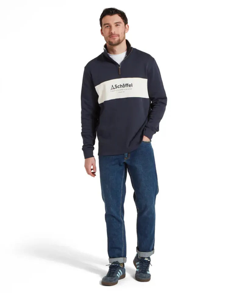 Schoffel Trencrom 1/4 Zip Navy/ Stone-4