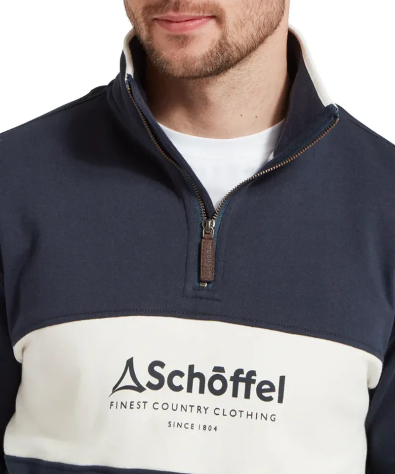 Schoffel Trencrom 1/4 Zip Navy/ Stone