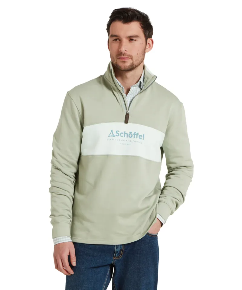 Schoffel Trencrom 1/4 Zip - Aqua Grey Blue Water-1
