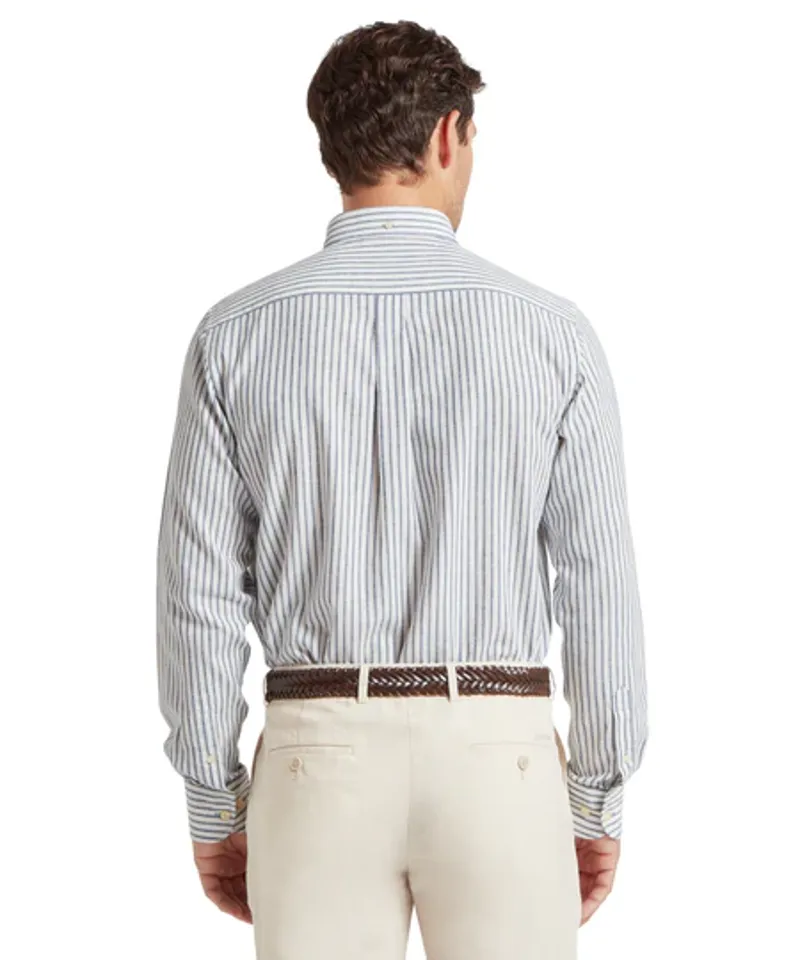 Schoffel Walsingham Linen Shirt - Blue Stripe-4