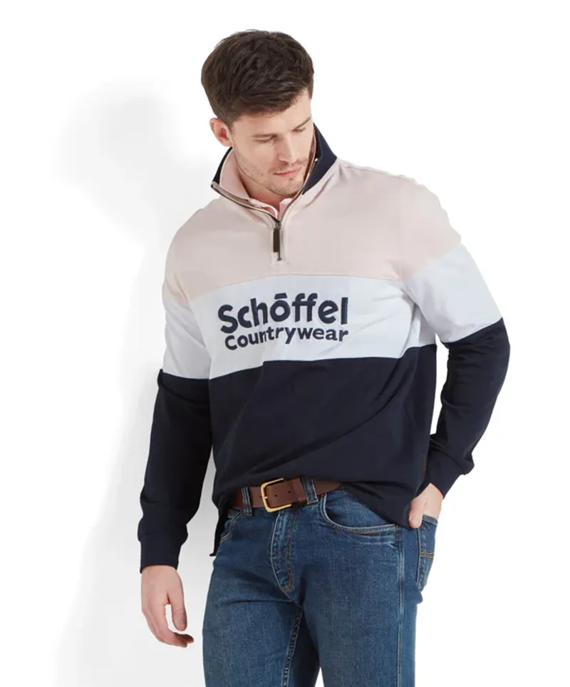Schoffel Exeter Heritage 1/4 Zip - Pale Pink-4