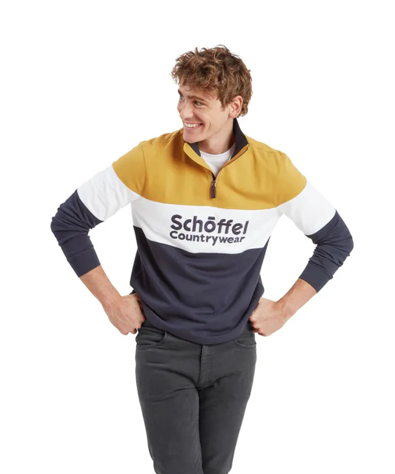 Schoffel Exeter Heritage 1/4 Zip - Mustard-5