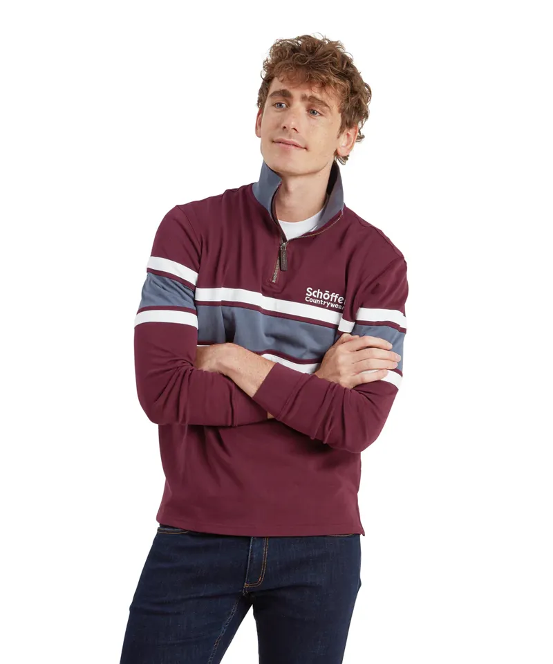 Schoffel Exmouth Heritage 1/4 Zip - Wine-1