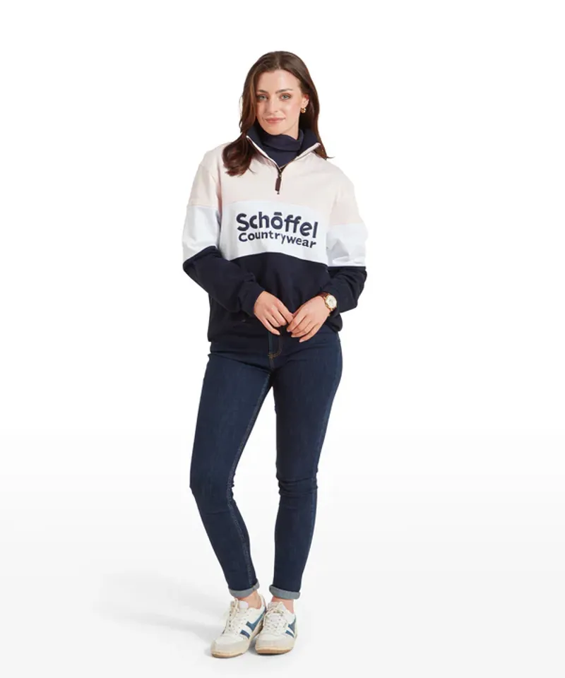 Schoffel Exeter Heritage 1/4 Zip - Pale Pink-1