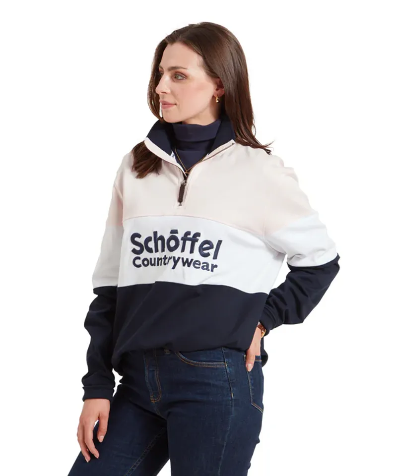 Schoffel Exeter Heritage 1/4 Zip - Pale Pink-3