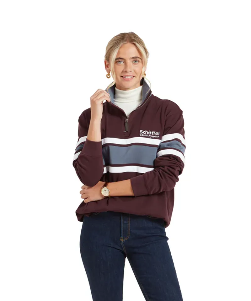 Schoffel Exmouth Heritage 1/4 Zip - Wine-2