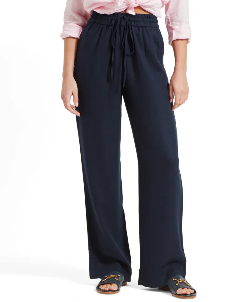 Schoffel Daphne Linen Trousers - Navy-2