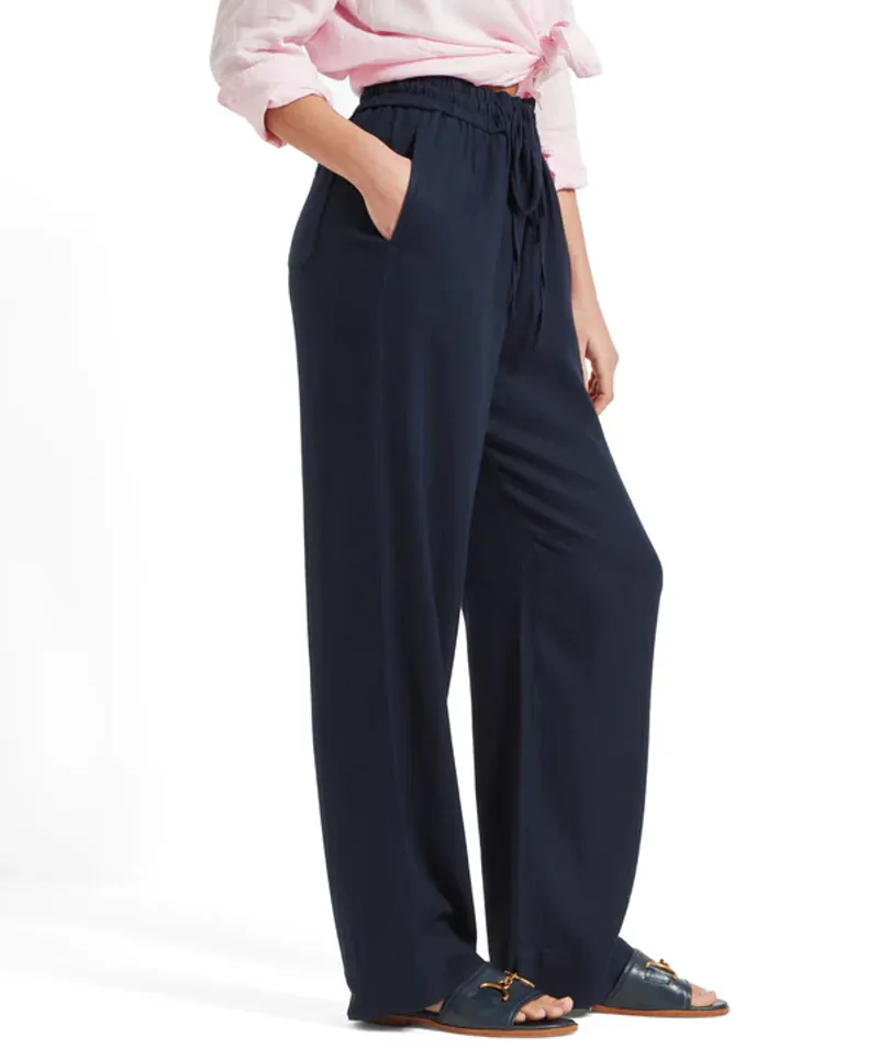 Schoffel Daphne Linen Trousers - Navy-3