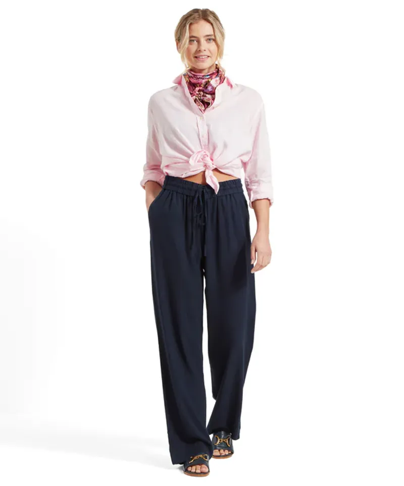 Schoffel Daphne Linen Trousers - Navy-5