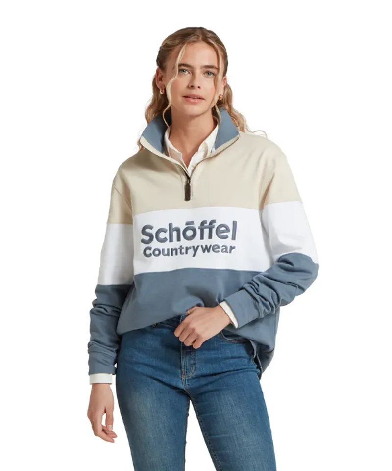 Schoffel Exeter Heritage 1/4 Zip - Stone-2