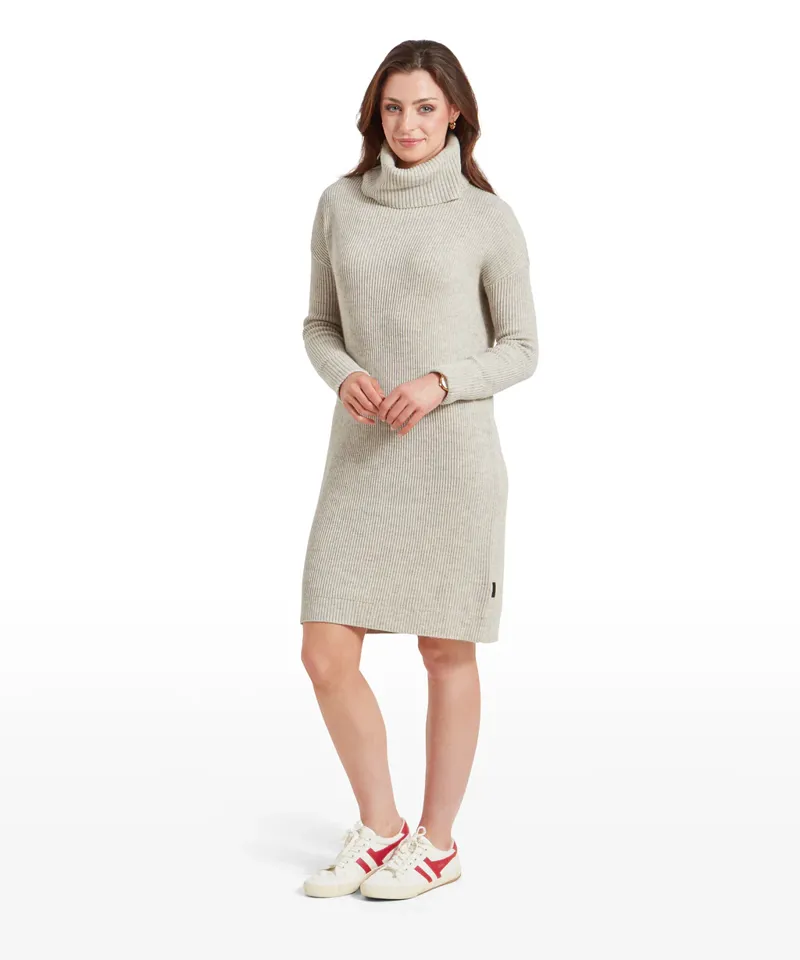 Schoffel Filey Roll Neck Dress - Oat Grey-6