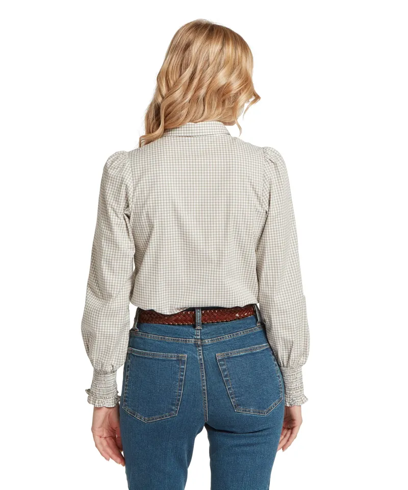 Schoffel Ladies Flora Gingham Shirt - Sage Green-6