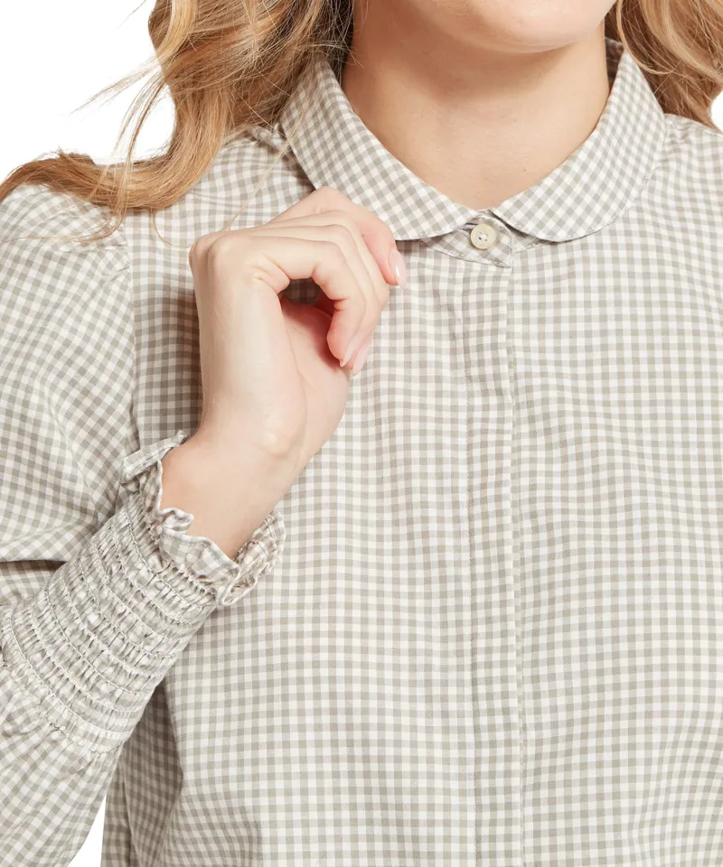 Schoffel Ladies Flora Gingham Shirt - Sage Green-7