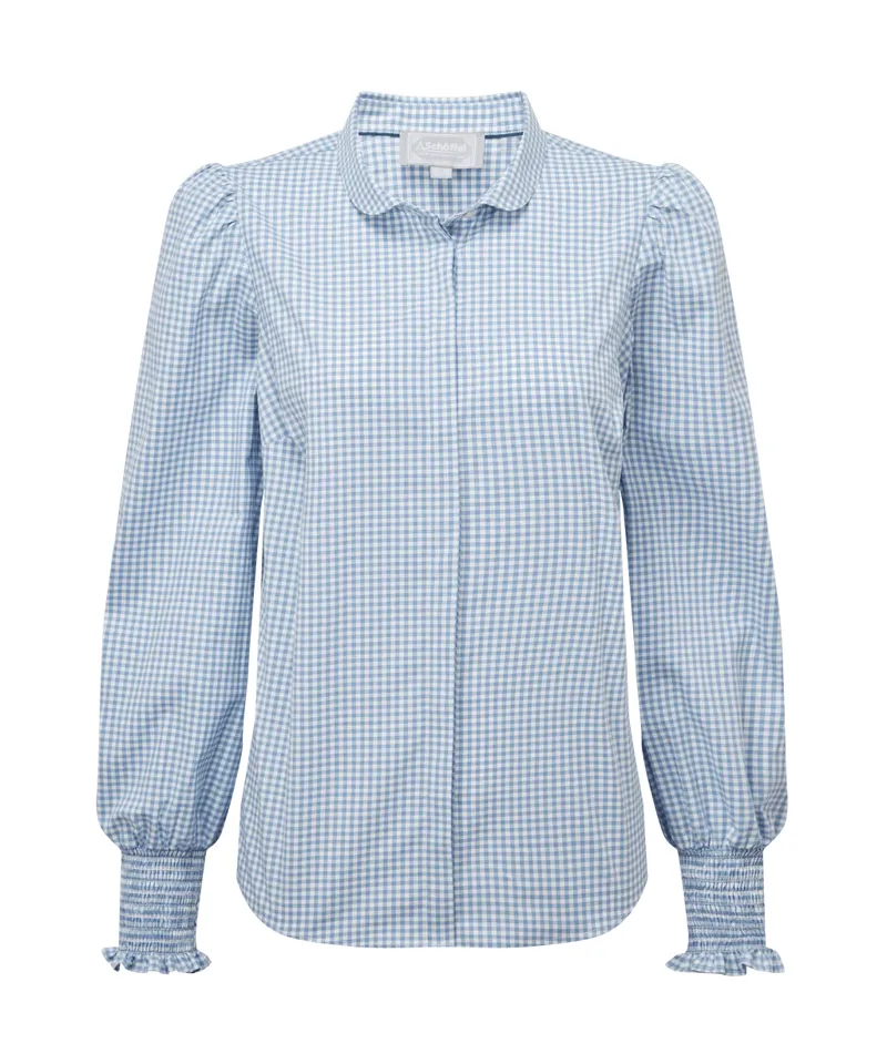 Schoffel Flora Gingham Shirt - Denim Blue-1