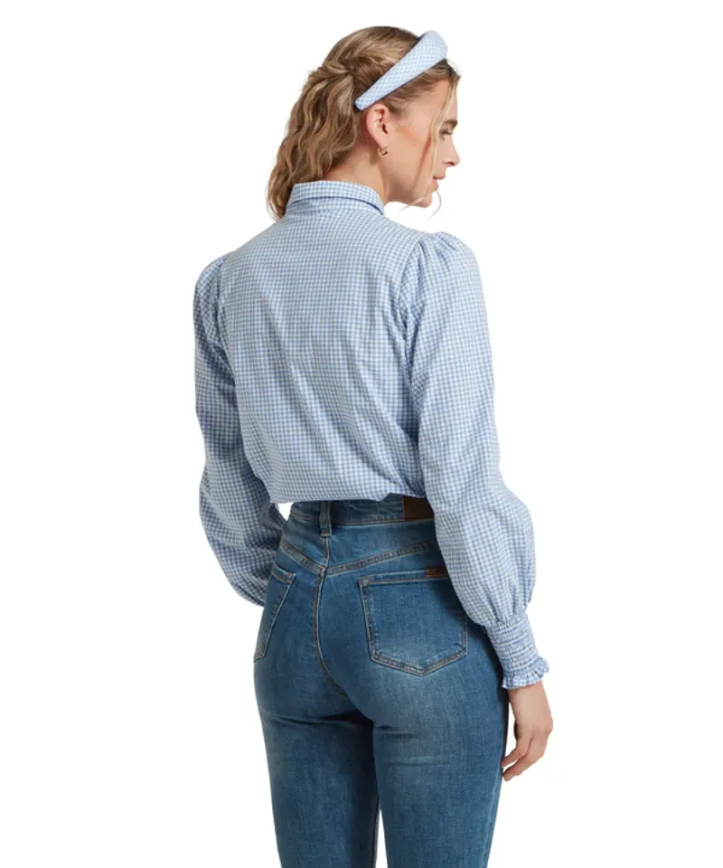 Schoffel Flora Gingham Shirt - Denim Blue-2