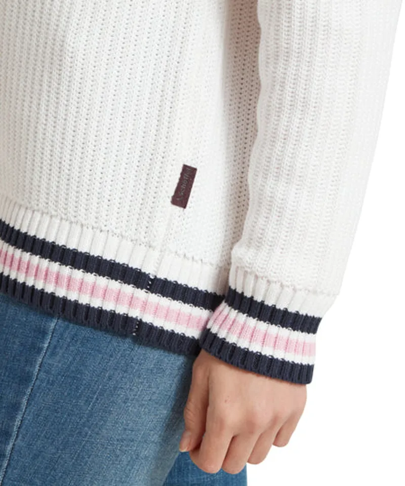 Schoffel Havelet Bay 1/4 Zip Jumper - Soft White-5