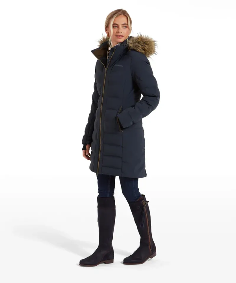 Schoffel Hurlingham Waterproof Down Coat - Carbon Navy-1