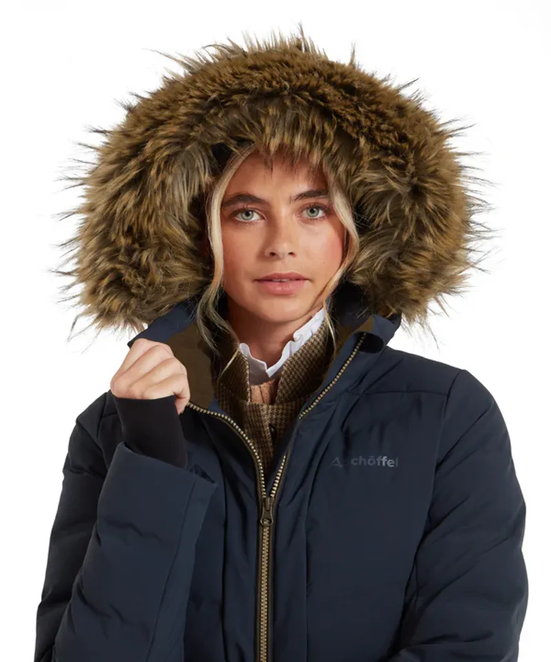 Schoffel Hurlingham Waterproof Down Coat - Carbon Navy-5