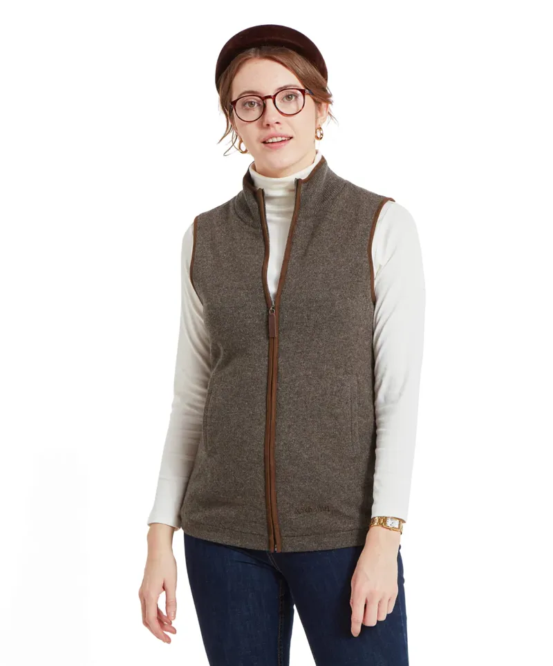 Schoffel Ladies Lambswool Aerobloc Gilet - Mole