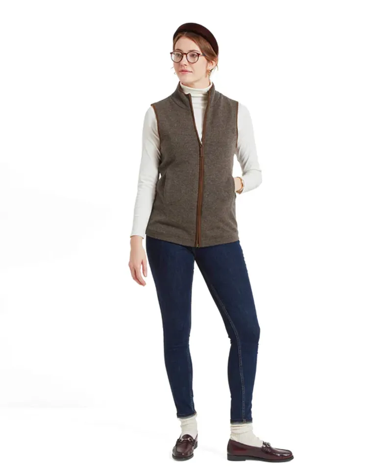 Schoffel Ladies Lambswool Aerobloc Gilet - Mole-4