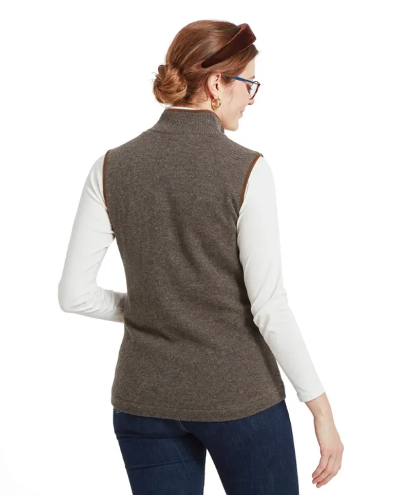 Schoffel Ladies Lambswool Aerobloc Gilet - Mole-3