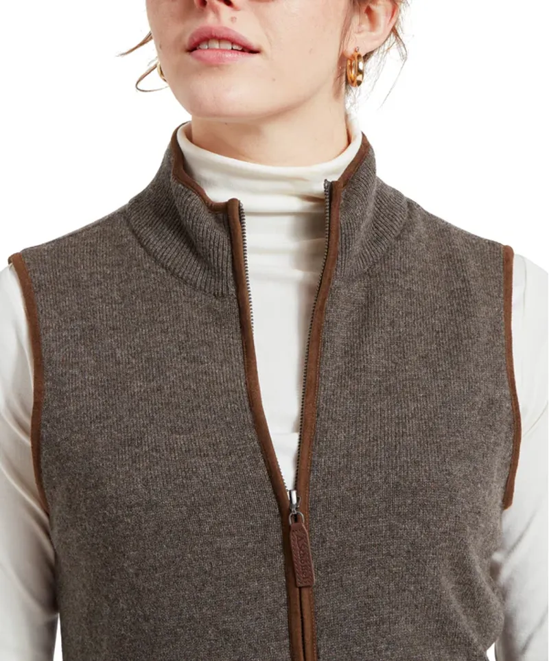 Schoffel Ladies Lambswool Aerobloc Gilet - Mole-2