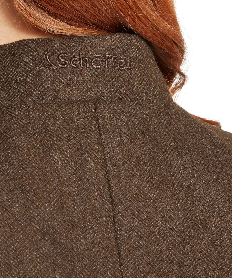 Schoffel Ladies Millport Tweed Nehru Waistcoat - Chocolate Herr. Tweed-5
