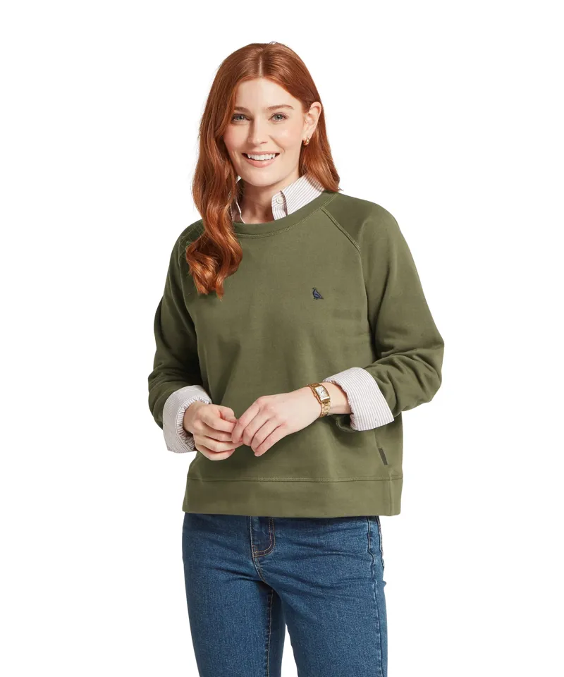 Schoffel Ladies Newberry Sweatshirt - Dark Khaki Green