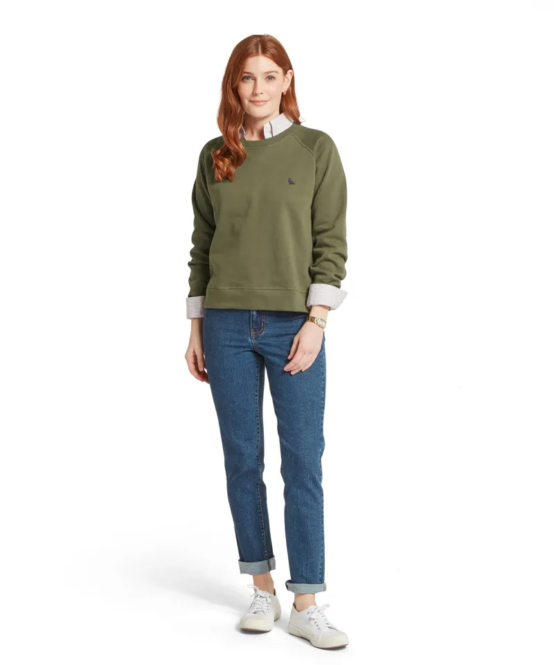 Schoffel Ladies Newberry Sweatshirt - Dark Khaki Green-1