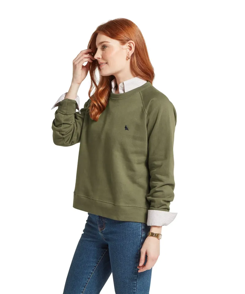 Schoffel Ladies Newberry Sweatshirt - Dark Khaki Green-2