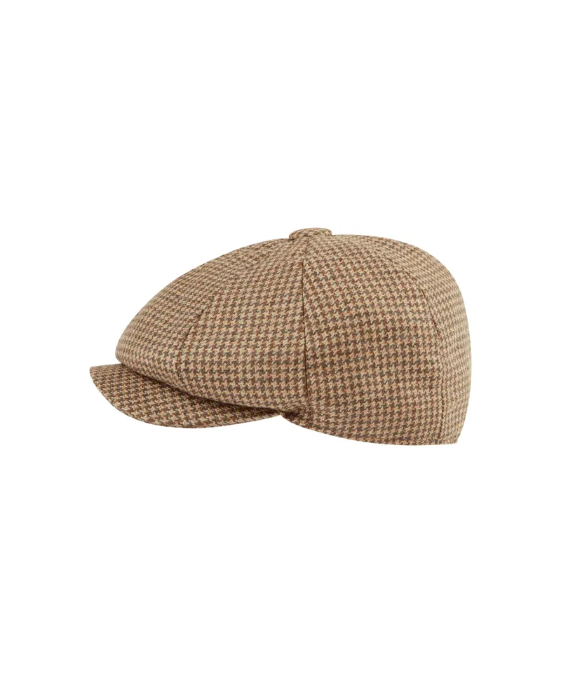 Schoffel Ladies Newsboy Cap - Houndstooth Tweed-1